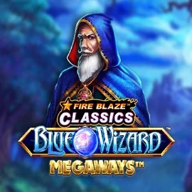 Fire Blaze Blue Wizard Megaways slot logo by Rarestone Gaming at PiperSpin Casino